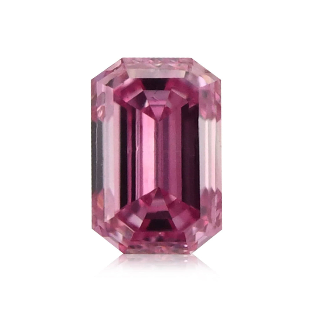 0.11 Carat Fancy Vivid Purplish Pink Emerald Diamond (SI1) GIA Brand Color Diamond