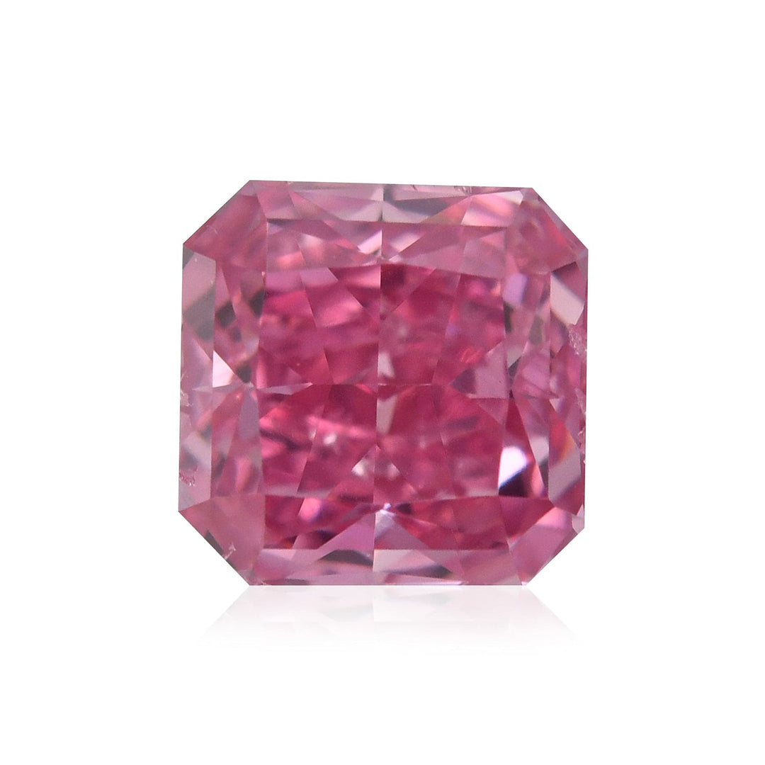 0.43 Carat Fancy Vivid Purplish Pink Radiant Argyle Diamond SI2 GIA and Argyle Brand Color Diamond