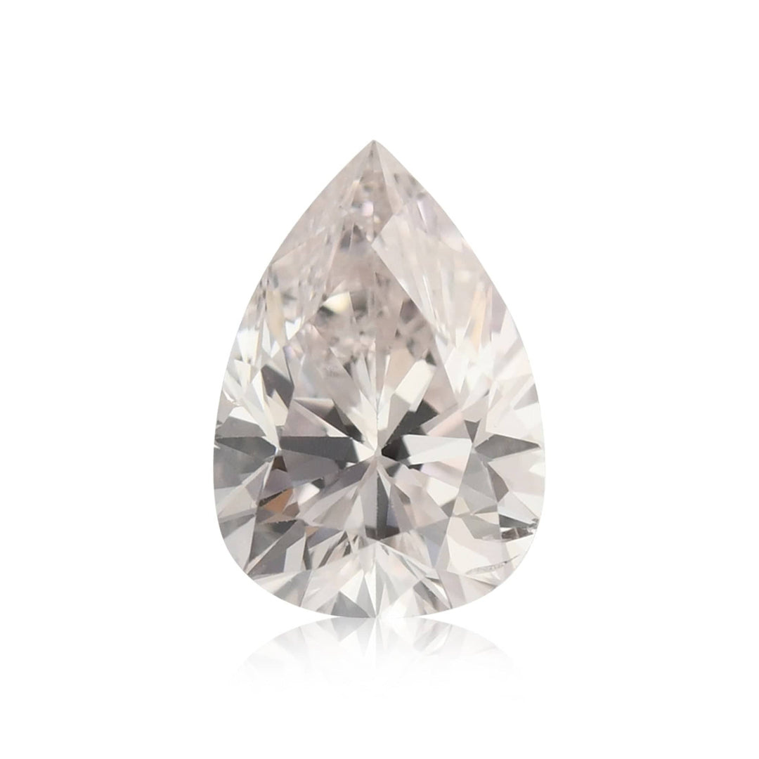 0.61 Carat Very Light Pink Pear Diamond SI2 GIA Brand Color Diamond