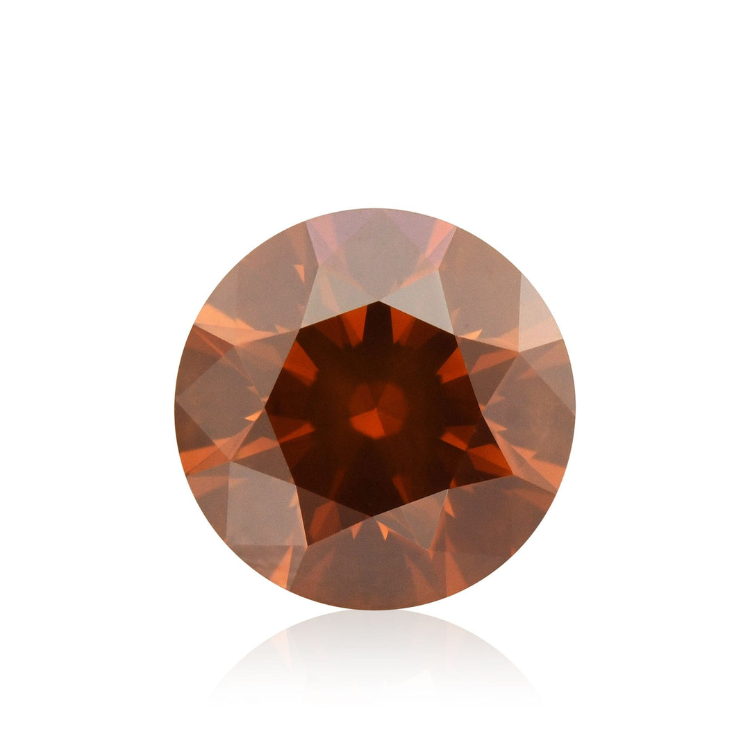 0.68 Carat Fancy Brownish Reddish Orange Round Diamond I1 GIA Brand Color Diamond