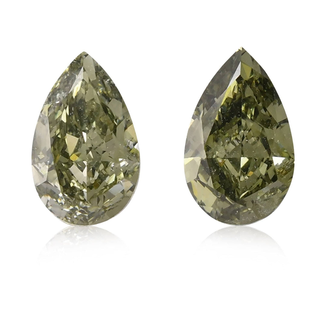 2.02 Carat Chameleon Pear Diamonds SI2 GIA Brand Color Diamond