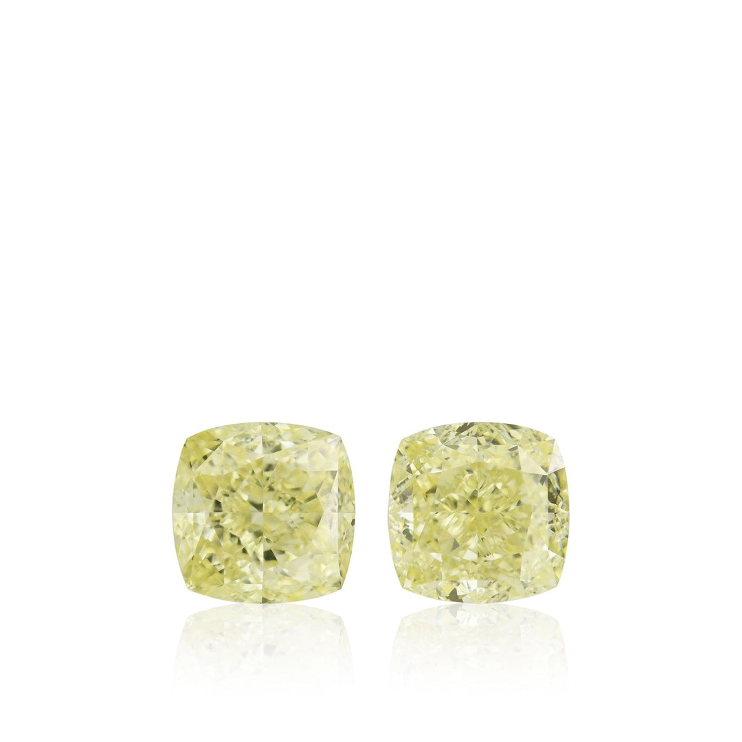 3.04 Carat Fancy Light Yellow Cushion Diamonds VS2 Brand Color Diamond