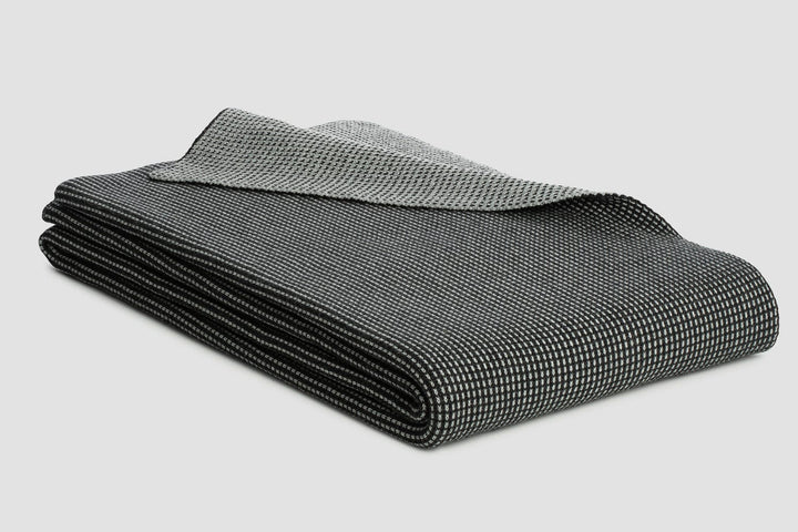 Bemboka Cotton Throws Charcoal/Dove Bemboka Reversible Box Knitted Weight Throws Bemboka Reversible Box Knitted Weight Throws I Luxury Comfort Bedding  Brand