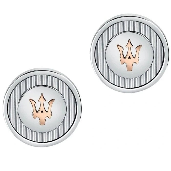 Maserati Cufflinks Maserati Leggenda Cufflinks Silver & Rose Gold Trident Brand