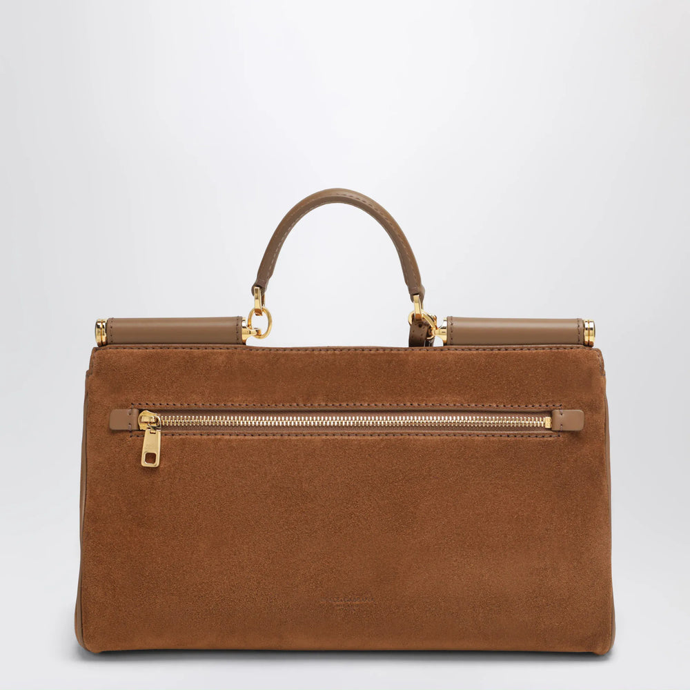 Dolce&Gabbana - Medium My Sicily Bag in Camel Suede Leather Brand U