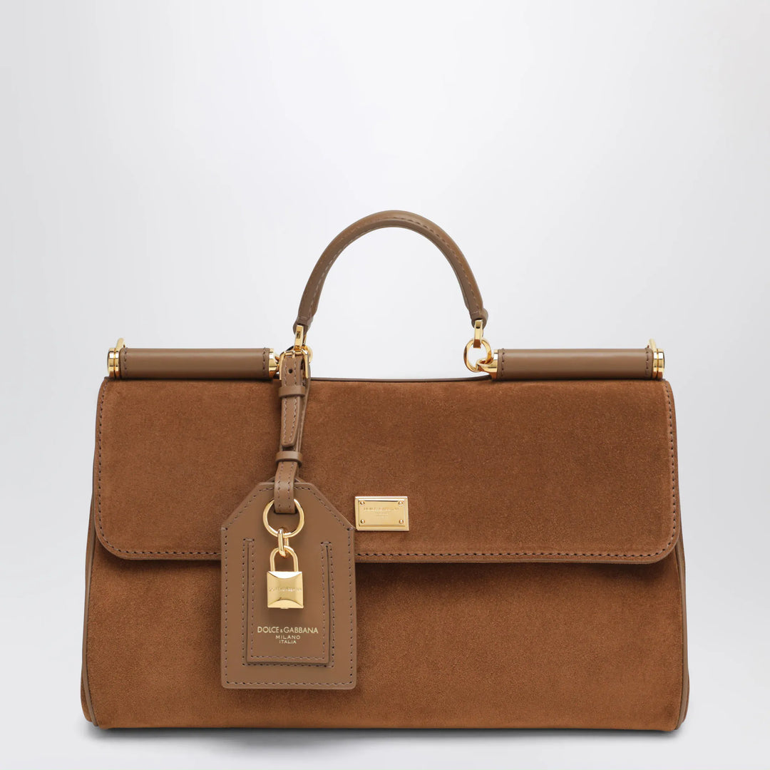 Dolce&Gabbana - Medium My Sicily Bag in Camel Suede Leather Brand U