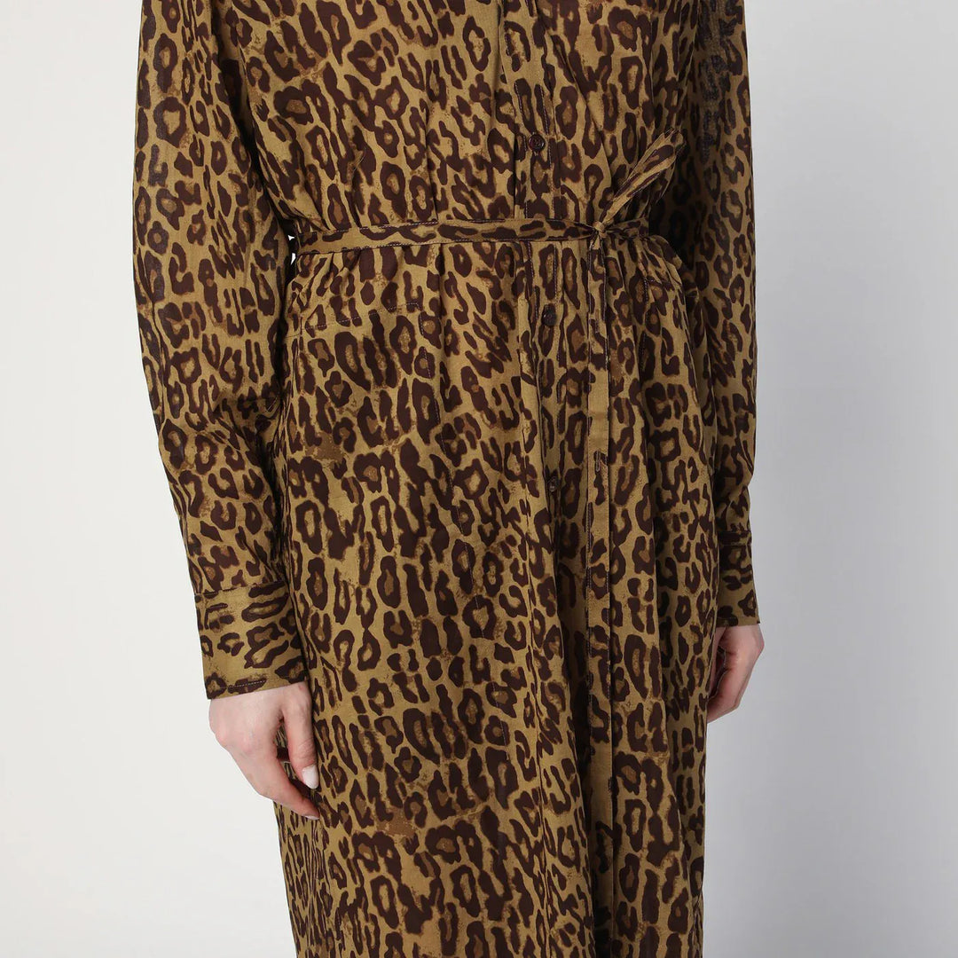 6397 - Leopard-print shirt dress in cotton voile Brand Dresses