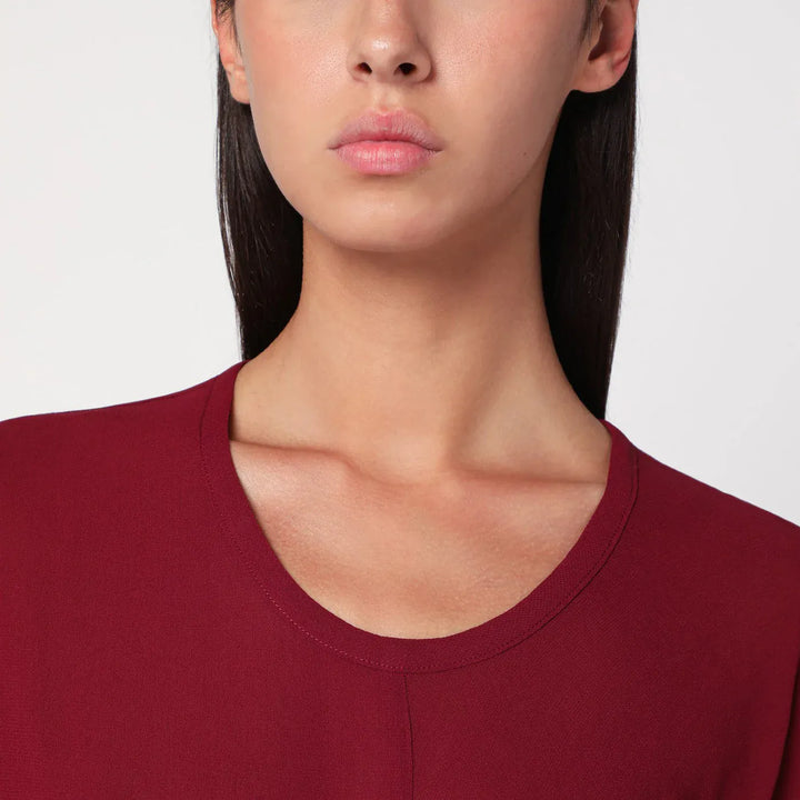 6397 - S-Curve dress in bordeaux chiffon Brand Dresses