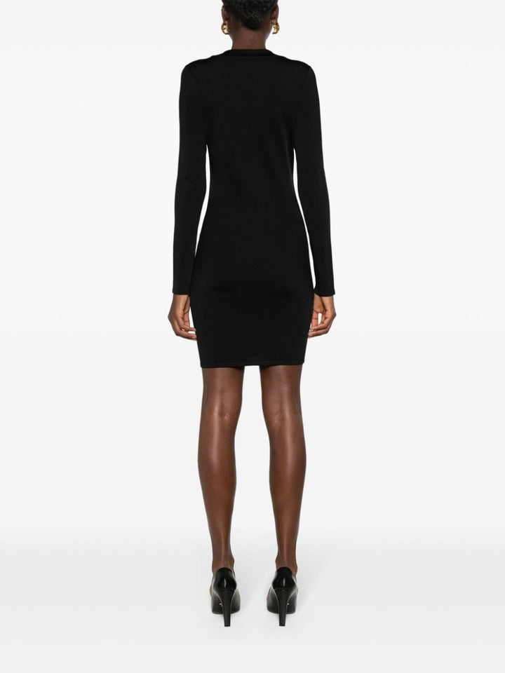 Saint Laurent Dresses Saint Laurent Black Ribbed Knit Long Sleeve Dress Saint Laurent Black Ribbed Knit Long Sleeve Dress I at Italian Luxury Group Brand