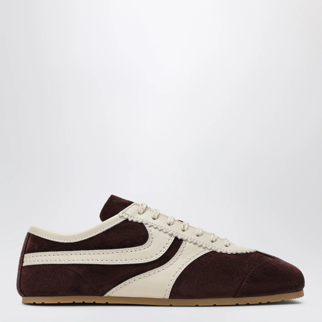 Dries Van Noten - Dark purple/beige suede sneakers Brand 36 IT