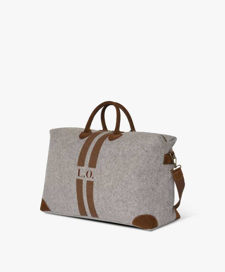 My Style Bags Personalised Harvard Large Felt Duffel Bag – Grey Brand Duffel Bag
