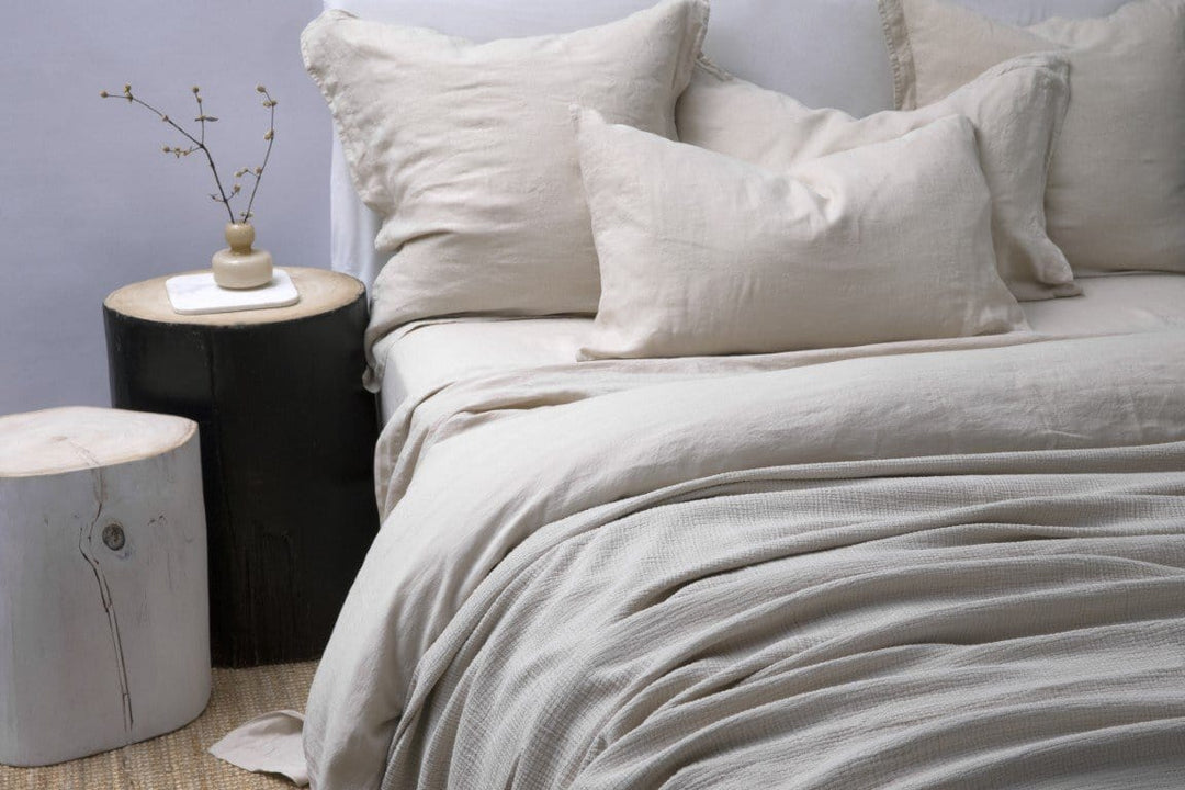 Bemboka Duvet Duvet King 245x210cm + Pillow Cases Wheat Bemboka Ripple Cotton Duvet Covers & Pillow Cases Pair Brand