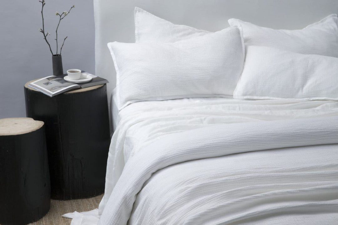 Bemboka Duvet Duvet King 245x210cm + Pillow Cases White Bemboka Ripple Cotton Duvet Covers & Pillow Cases Pair Brand