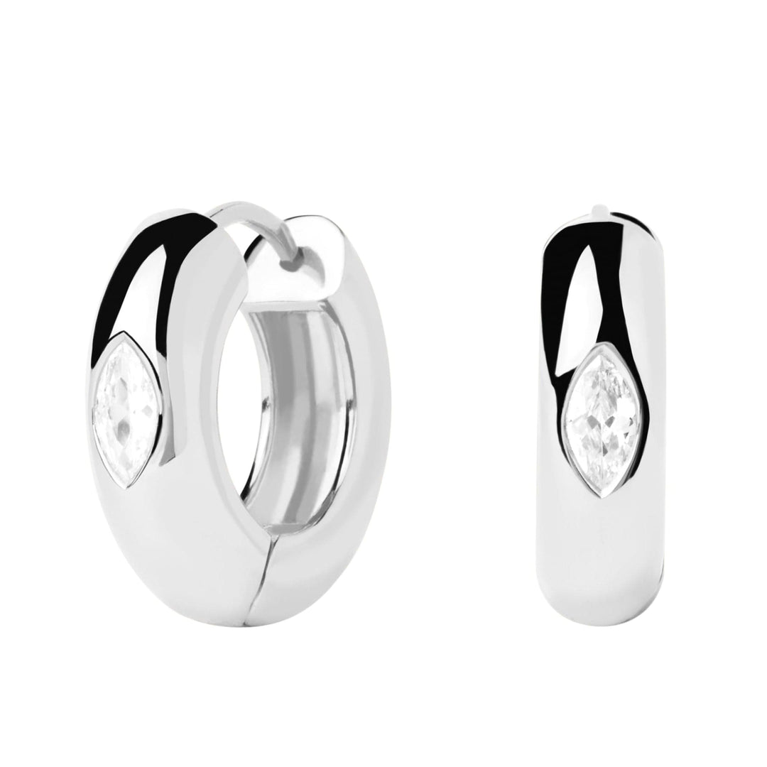 PDPaola Earrings PDPaola Ura Silver Hoop Earrings Brand