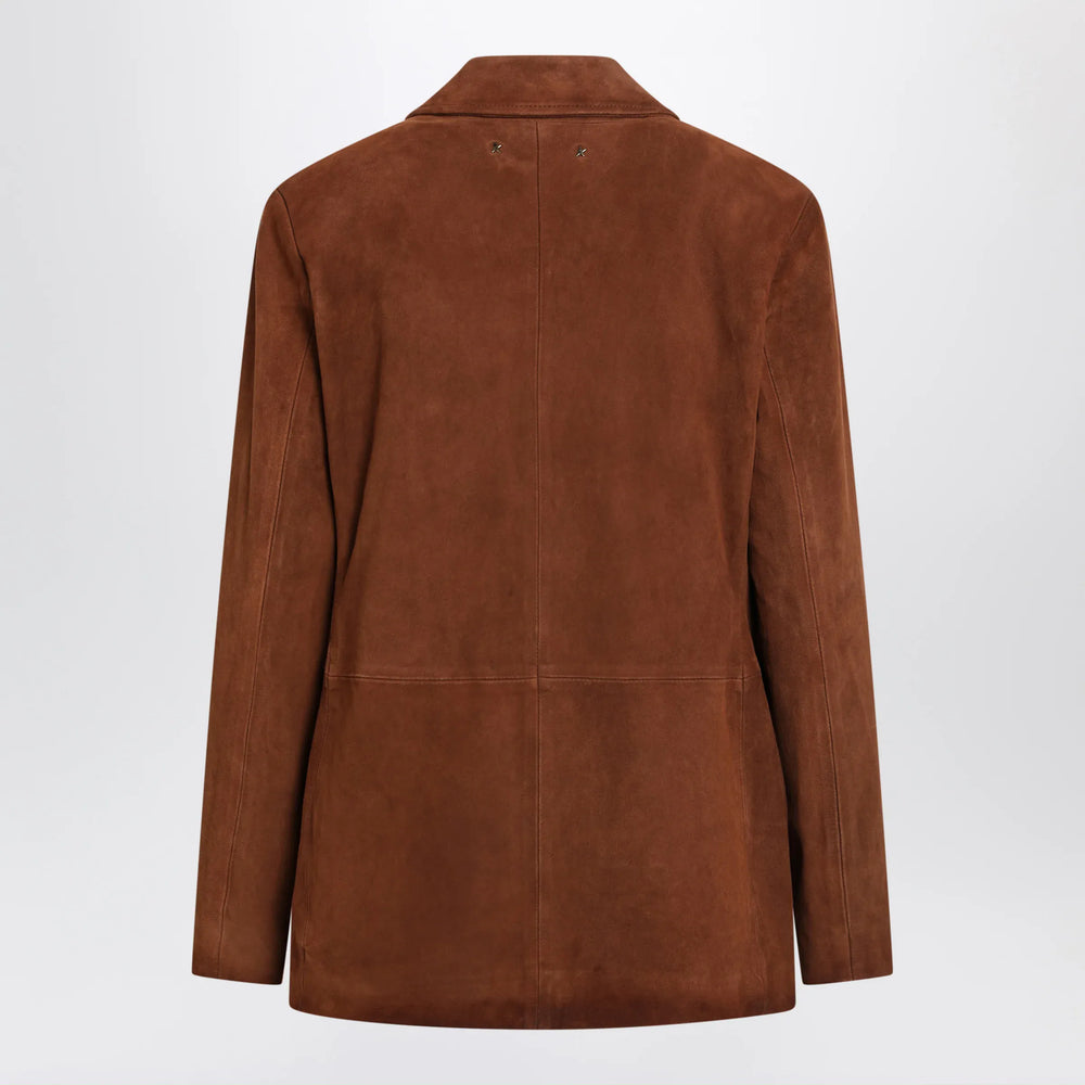 Golden Goose - Robyn suede sheepskin blazer in Cambridge Brown Brand