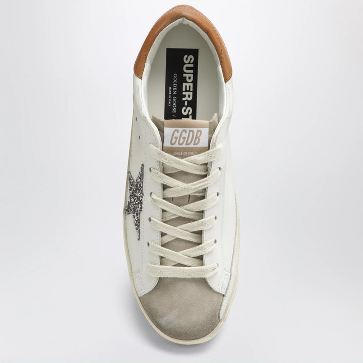 Golden Goose - Super-Star sneakers in white/beige with glitter star Brand