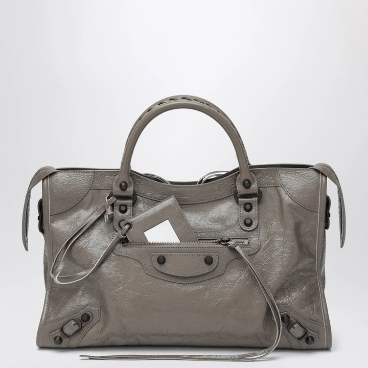 Balenciaga - Le City medium handbag in dark walnut leather Brand Handbag U