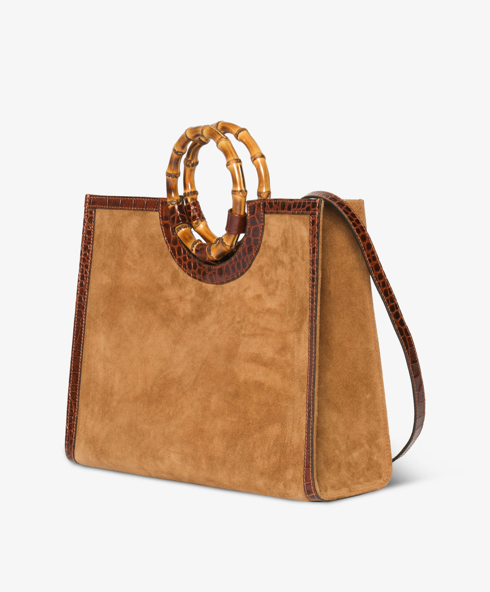 My Style Bags Personalised Bamboo Large Deluxe Handbag – Tobacco Brand Handbag