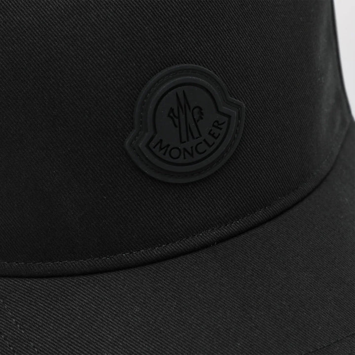 Moncler - Black baseball cap with logo patch Brand Hats TU