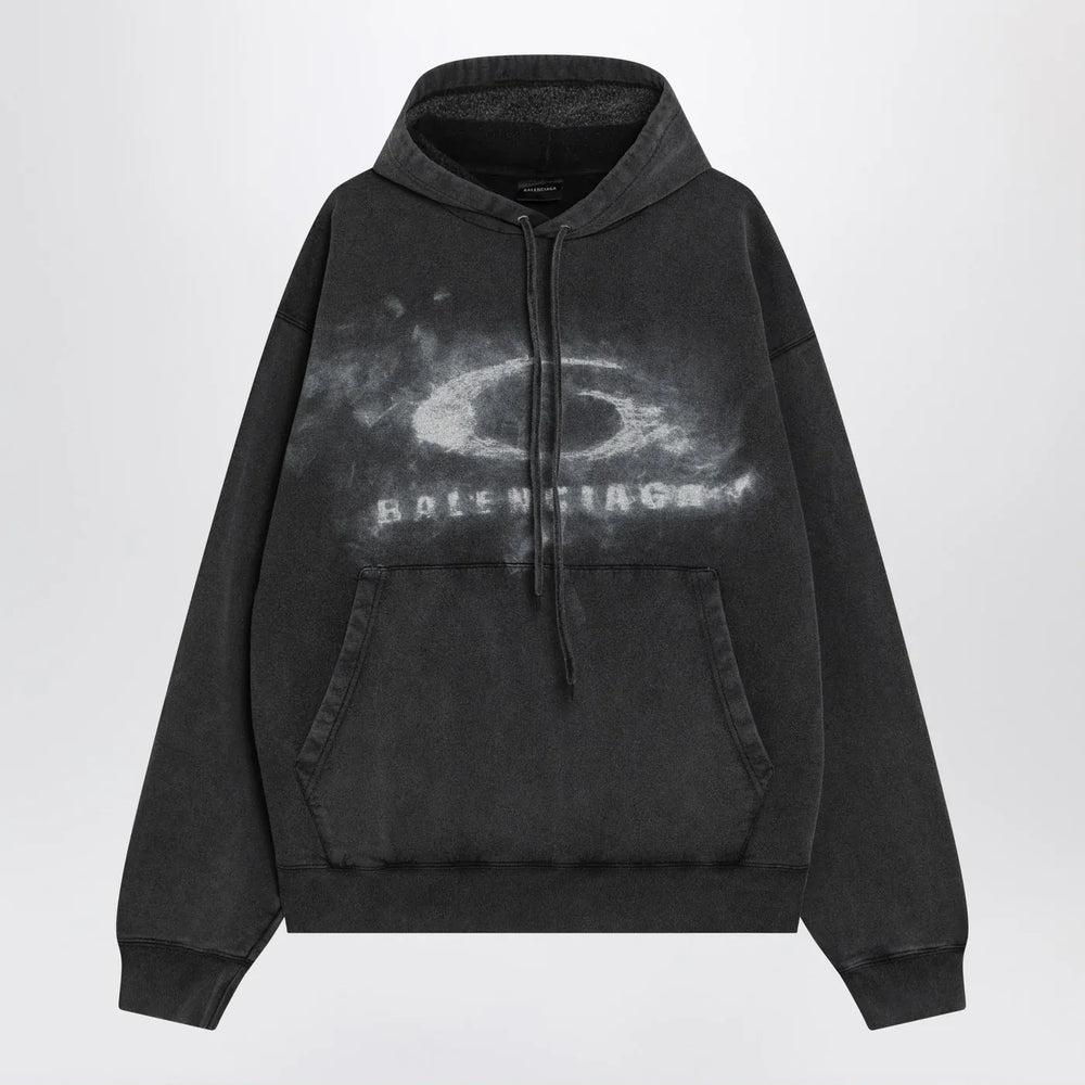 Balenciaga - Black faded Crayon Loop oversize hoodie Brand Hoodie XS