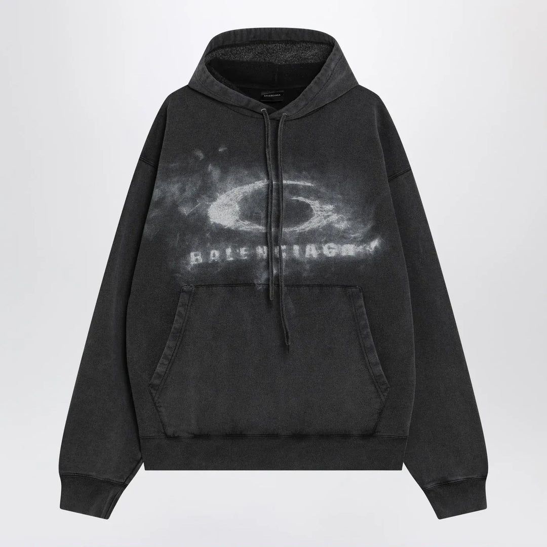 Balenciaga - Black faded Crayon Loop oversize hoodie Brand Hoodie XS
