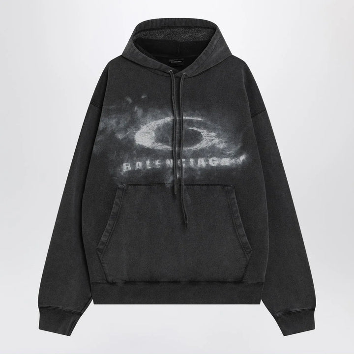 Balenciaga - Black faded Crayon Loop oversize hoodie Brand Hoodie XS