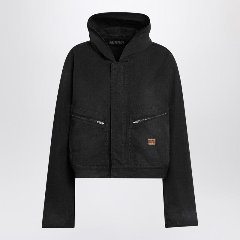 Coats &amp; Jackets Balenciaga - Cropped jacket with hood in black - S Brand