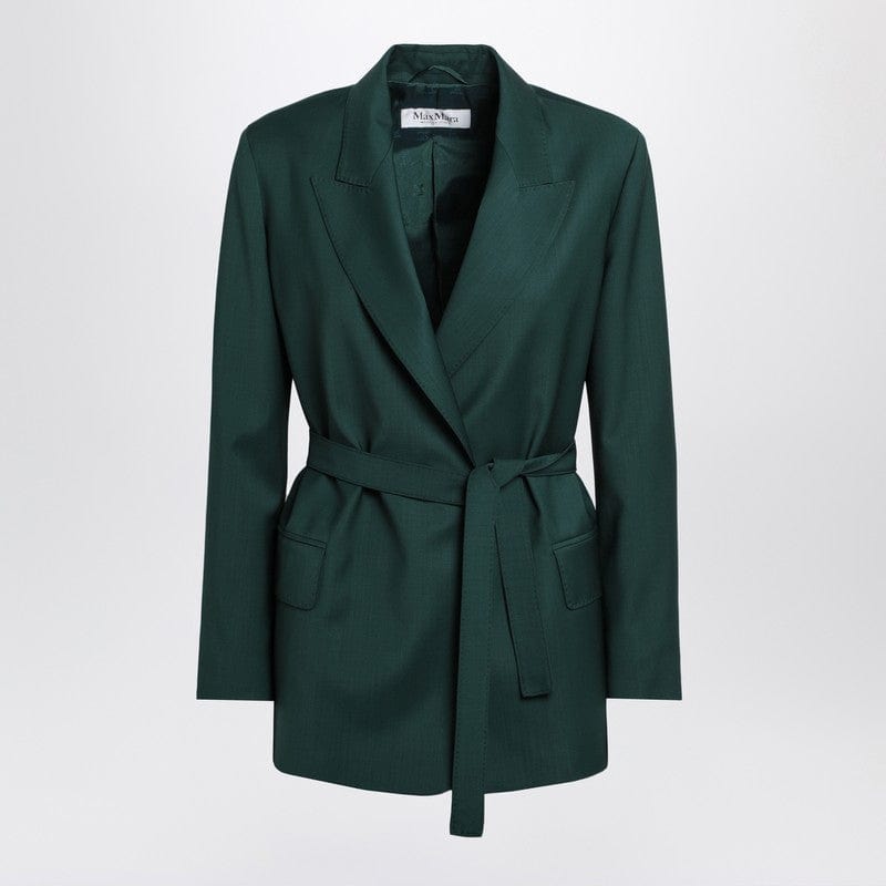Max Mara Jackets Max Mara Green wool canvas jacket with belt Max Mara Green wool canvas jacket with belt Brand