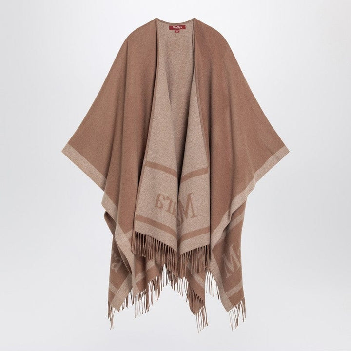 Max Mara Studio Jackets UNI Max Mara Studio Camel color jacquard wool poncho Max Mara Studio Camel color jacquard wool poncho Brand