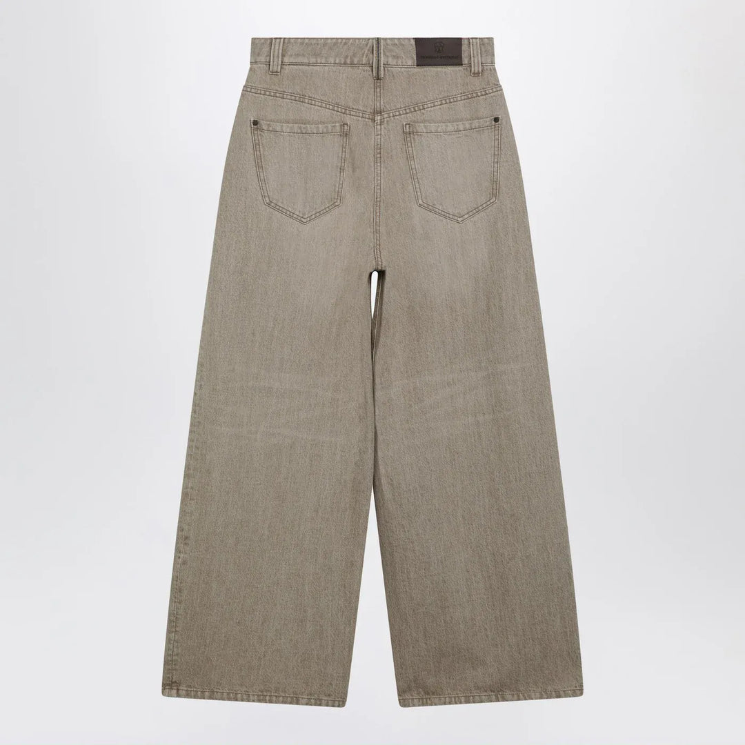 Brunello Cucinelli - Wide-leg desert-colored jeans Brand Jeans