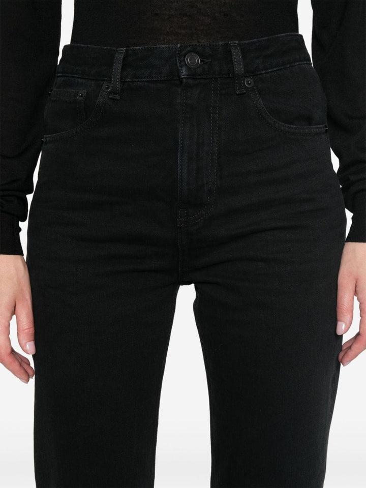 Saint Laurent Jeans Saint Laurent Jeans Black Saint Laurent Black Straight-Leg Jeans Logo Patch at Italian Luxury Group Brand