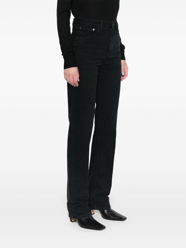 Saint Laurent Jeans Saint Laurent Jeans Black Saint Laurent Black Straight-Leg Jeans Logo Patch at Italian Luxury Group Brand