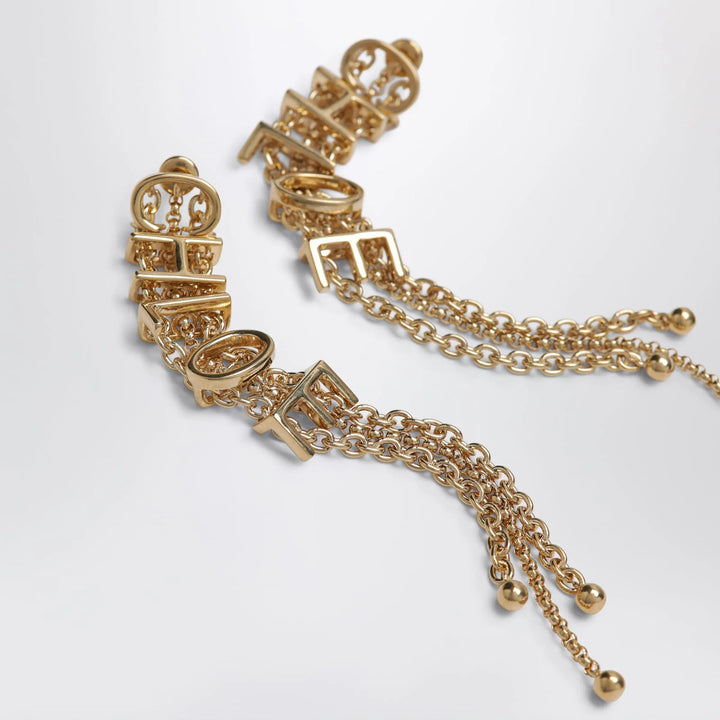 Chloé - Gold-tone earrings with logo lettering Brand Jewelry U