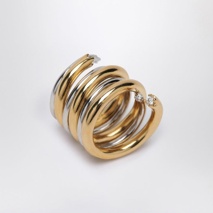 Jewelry PANCONESI - Spiral ring in gold and silver tone Brand