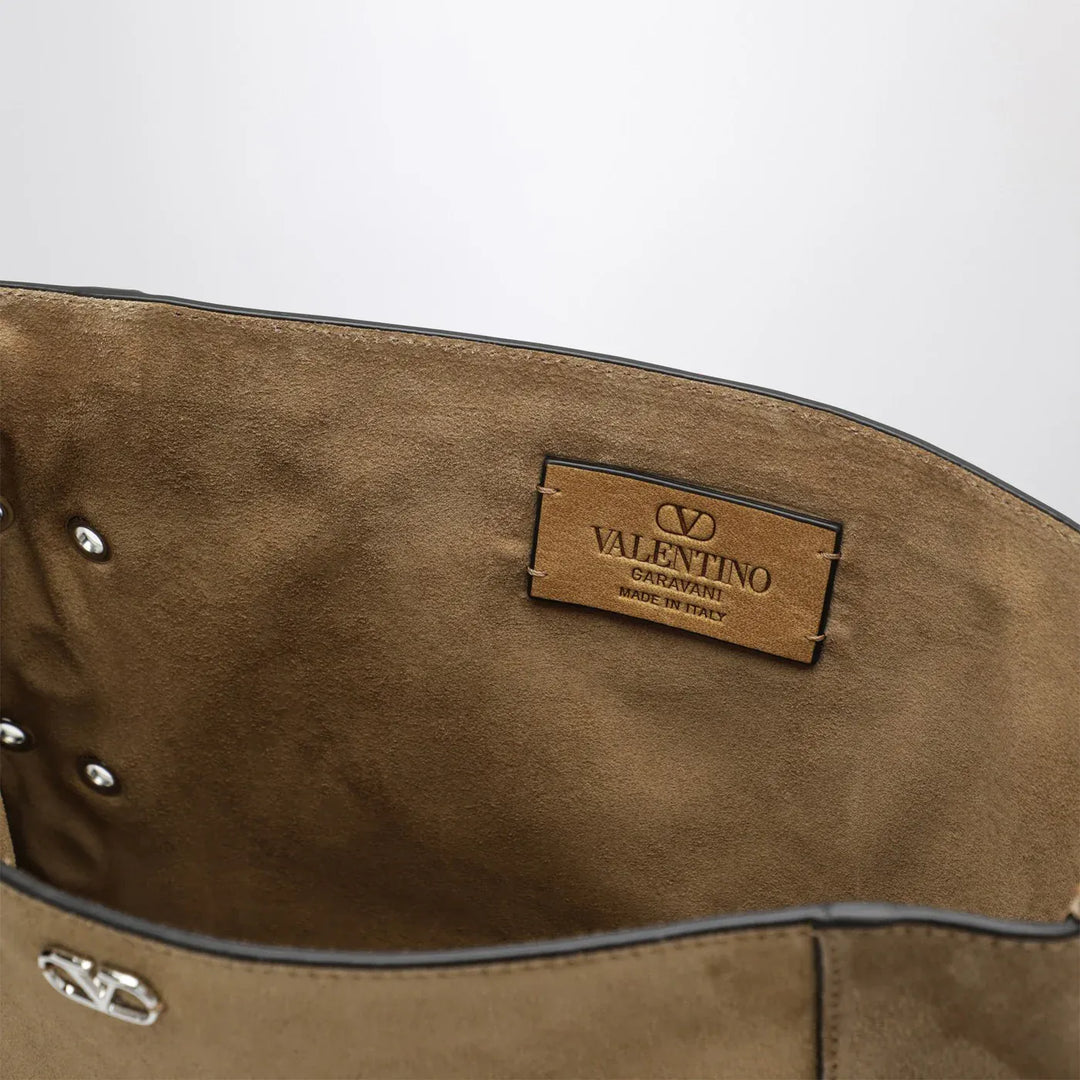 Valentino Garavani - Beige Nellcôte bag in suede with fringes Brand Jewelry TU
