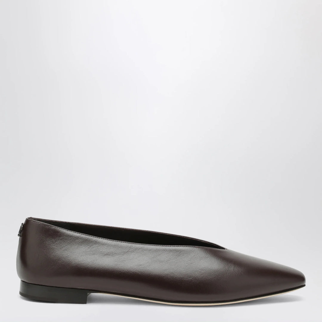 Jimmy Choo - Chocolate Leather Margot Ballet Flats Brand 36 IT