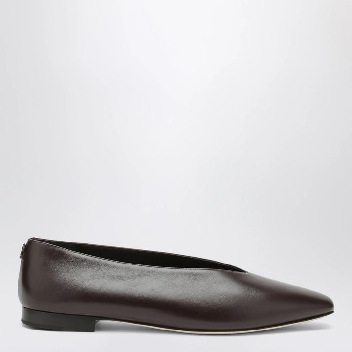 Jimmy Choo - Chocolate Leather Margot Ballet Flats Brand 36 IT