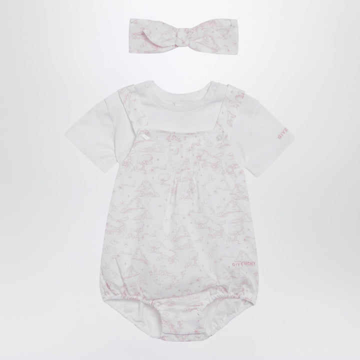 Jumpsuits &amp; Rompers Givenchy - White/pink cotton romper with headband Brand