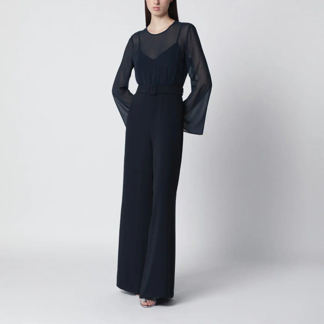 P.A.R.O.S.H. - Blue jumpsuit with belt Brand Jumpsuits &amp; Rompers S