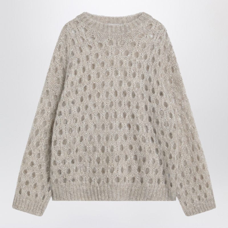 Brunello Cucinelli Knitwear Brunello Cucinelli Beige openwork mohair-blend sweater Brunello Cucinelli Beige openwork mohair-blend sweater Brand