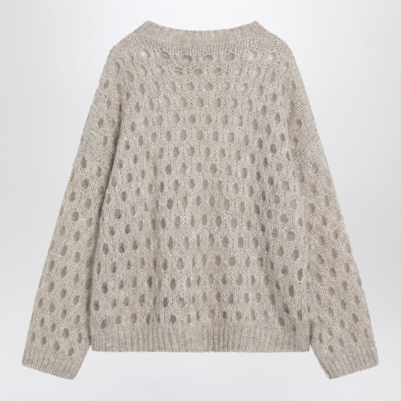 Brunello Cucinelli Knitwear Brunello Cucinelli Beige openwork mohair-blend sweater Brunello Cucinelli Beige openwork mohair-blend sweater Brand