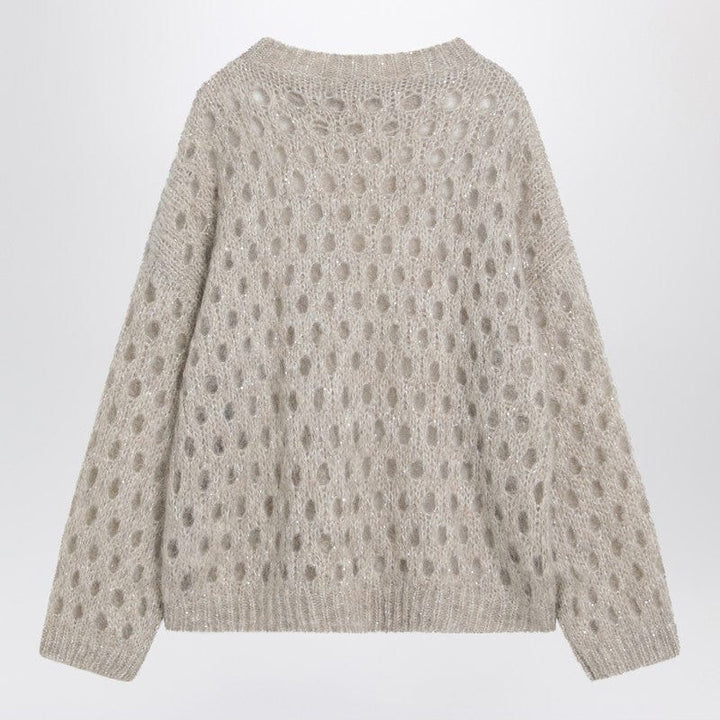 Brunello Cucinelli Knitwear Brunello Cucinelli Beige openwork mohair-blend sweater Brunello Cucinelli Beige openwork mohair-blend sweater Brand