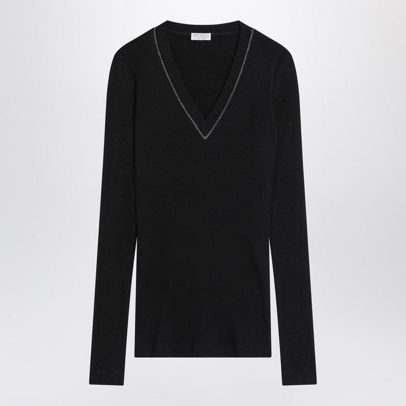 Brunello Cucinelli Knitwear Brunello Cucinelli Blue ribbed wool sweater Brunello Cucinelli Blue ribbed wool sweater Brand