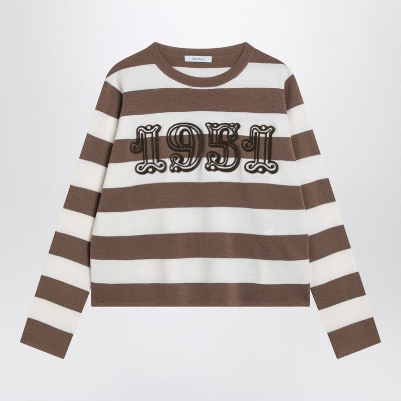 Max Mara Knitwear Max Mara Striped wool sweater with embroidery Max Mara Striped wool sweater with embroidery Brand