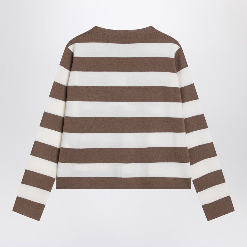 Max Mara Knitwear Max Mara Striped wool sweater with embroidery Max Mara Striped wool sweater with embroidery Brand