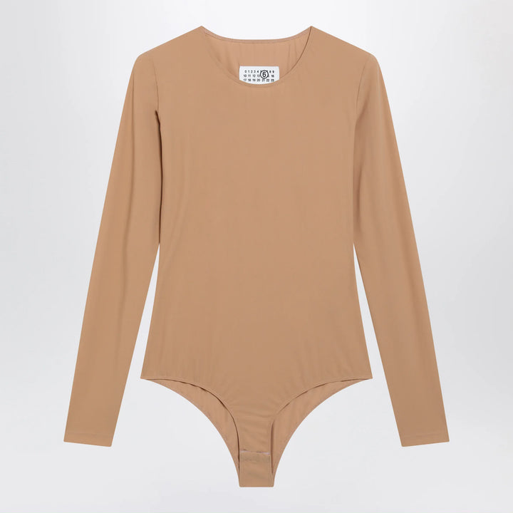 MM6 Maison Margiela - Skin-tone bodysuit in lycra jersey Brand Leotards &amp; Unitards L