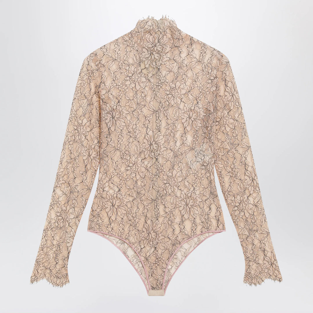 Valentino - Nude rebrodé lace bodysuit Brand Leotards &amp; Unitards M