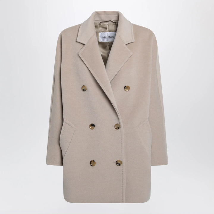 Max Mara - Short 101801 Icon Coat in light beige Brand 42  IT