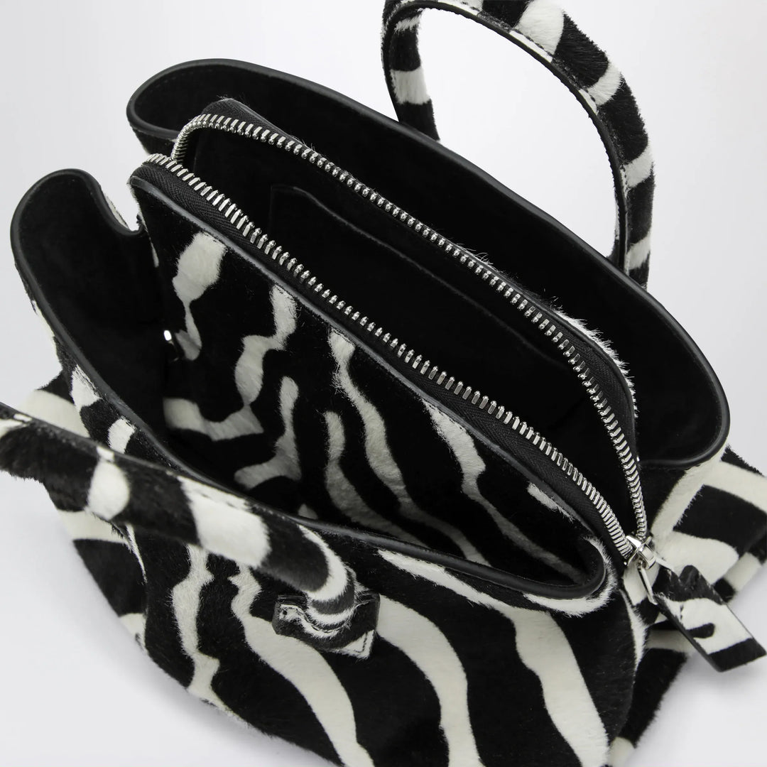 The Attico - La Passeggiata Mini bag in black and white pony hair leather Brand Mini Bag U