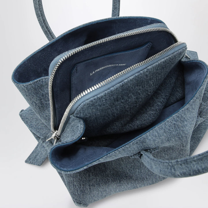 The Attico - La Passeggiata Mini bag in washed denim Brand Mini Bag U